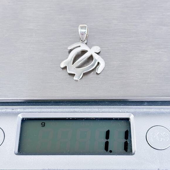 Vintage Sterling Silver 925 Sea Turtle Cutout Pendant - Picture 5 of 6